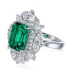 ANSTER JEWELRY 3.18 CTW Victorian Lab Grown Emerald 18K Gold Ring
