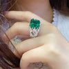 ANSTER JEWELRY 8.5 CTW Asscher Lab Grown Emerald 18K Gold Ring