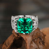 ANSTER JEWELRY 8.5 CTW Asscher Lab Grown Emerald 18K Gold Ring