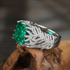 ANSTER JEWELRY 8.5 CTW Asscher Lab Grown Emerald 18K Gold Ring