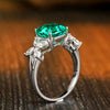 خاتم من الذهب عيار 18 قيراط ANSTER JEWELRY مرصع بالزمرد الاصطناعي على الطراز الفيكتوري بوزن 1.5 قيراط